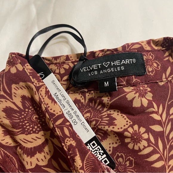 Velvet Hearts BENNETT SANGRIA FLORAL SHIRT M - Picture 9 of 12